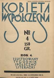 Kobieta współczesna : Ilustrowany tygodnik społeczno-literacki, 1930, R. 4, nr 4