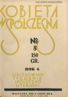 Kobieta współczesna : Ilustrowany tygodnik społeczno-literacki, 1930, R. 4, nr 8
