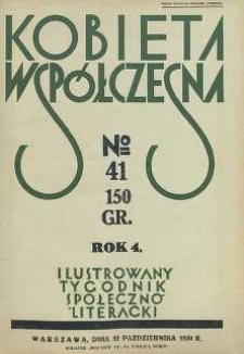Kobieta współczesna : Ilustrowany tygodnik społeczno-literacki, 1930, R. 4, nr 41