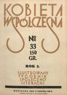 Kobieta współczesna : Ilustrowany tygodnik społeczno-literacki, 1929, R. 3, nr 33