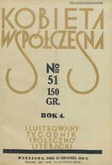 Kobieta współczesna : Ilustrowany tygodnik społeczno-literacki, 1930, R. 4, nr 51