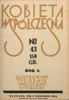 Kobieta współczesna : Ilustrowany tygodnik społeczno-literacki, 1929, R. 3, nr 43