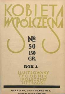 Kobieta współczesna : Ilustrowany tygodnik społeczno-literacki, 1929, R. 3, nr 50