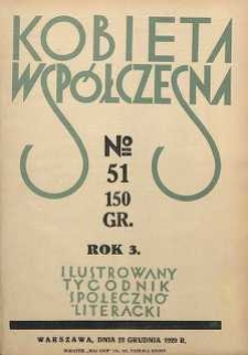 Kobieta współczesna : Ilustrowany tygodnik społeczno-literacki, 1929, R. 3, nr 51