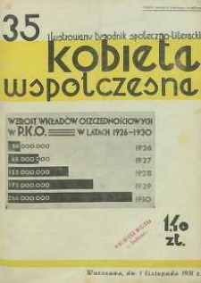 Kobieta współczesna : Ilustrowany tygodnik społeczno-literacki, 1931, R. 5, nr 35