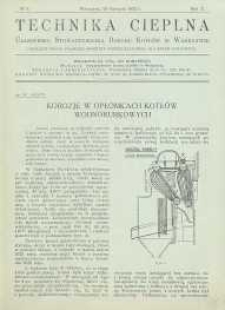 Technika cieplna, 1932, R. 10, nr 1