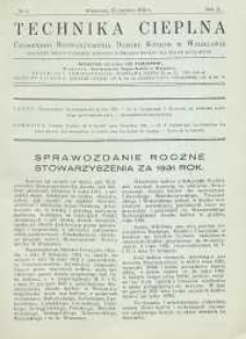 Technika cieplna, 1932, R. 10, nr 6