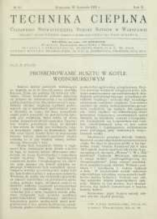 Technika cieplna, 1932, R. 10, nr 11