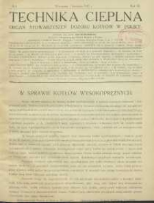 Technika cieplna, 1925, R. 3, nr 4