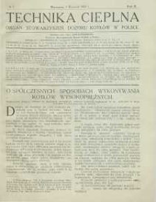 Technika cieplna, 1925, R. 3, nr 9
