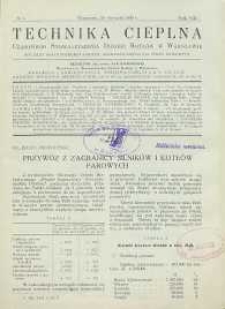 Technika cieplna, 1930, R. 8, nr 1