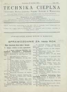 Technika cieplna, 1930, R. 8, nr 4