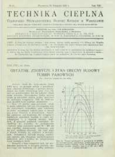 Technika cieplna, 1930, R. 8, nr 11