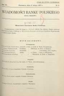 Wiadomości Banku Polskiego : Dział urzędowy, 1937, R. 3, nr 2
