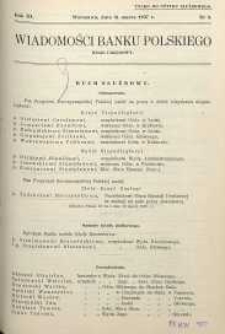 Wiadomości Banku Polskiego : Dział urzędowy, 1937, R. 3, nr 3
