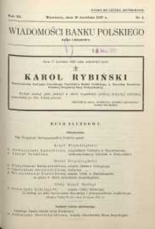 Wiadomości Banku Polskiego : Dział urzędowy, 1937, R. 3, nr 4