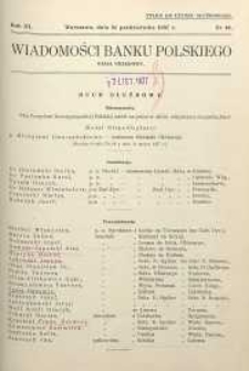 Wiadomości Banku Polskiego : Dział urzędowy, 1937, R. 3, nr 10