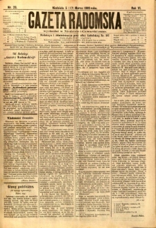 Gazeta Radomska, 1889, R. 6, nr 23