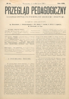 Przegląd Pedagogiczny, 1898, R. 17, nr 14
