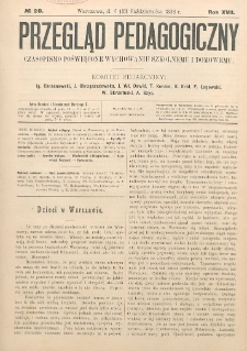Przegląd Pedagogiczny, 1898, R. 17, nr 20