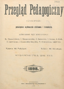 Przegląd Pedagogiczny, 1898, R. 17, spis rzeczy