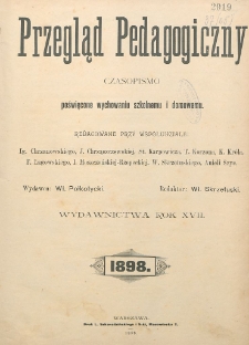 Przegląd Pedagogiczny, 1898, R. 17, spis rzeczy