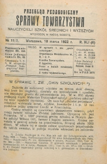 Przegląd Pedagogiczny, 1922, R. 41, nr 11