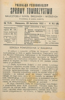 Przegląd Pedagogiczny, 1922, R. 41, nr 15