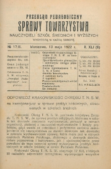 Przegląd Pedagogiczny, 1922, R. 41, nr 17