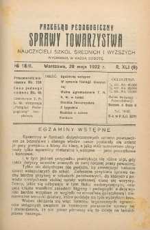 Przegląd Pedagogiczny, 1922, R. 41, nr 18