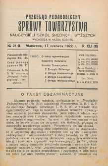 Przegląd Pedagogiczny, 1922, R. 41, nr 21