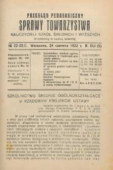 Przegląd Pedagogiczny, 1922, R. 41, nr 22/23