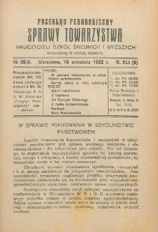 Przegląd Pedagogiczny, 1922, R. 41, nr 26