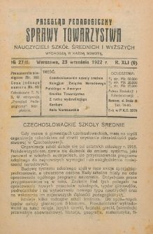 Przegląd Pedagogiczny, 1922, R. 41, nr 27