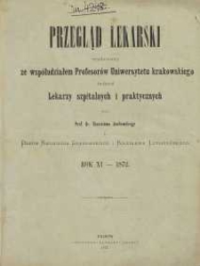 Przegląd Lekarski, 1872, R. 11, abecadłowy spis autorów