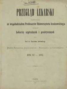 Przegląd Lekarski, 1872, R. 11, abecadłowy spis autorów