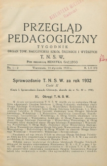 Przegląd Pedagogiczny, 1933, R. 52, nr 1/2