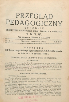 Przegląd Pedagogiczny, 1933, R. 52, nr 3/4