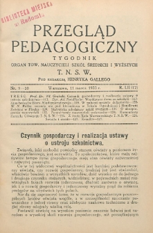 Przegląd Pedagogiczny, 1933, R. 52, nr 9/10