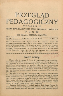 Przegląd Pedagogiczny, 1933, R. 52, nr 19/20