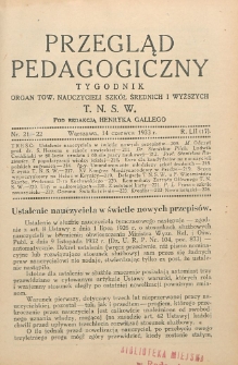 Przegląd Pedagogiczny, 1933, R. 52, nr 21/22
