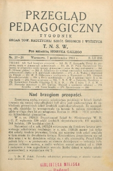 Przegląd Pedagogiczny, 1933, R. 52, nr 27/28