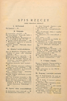 Przegląd Pedagogiczny, 1933, R. 52, spis rzeczy