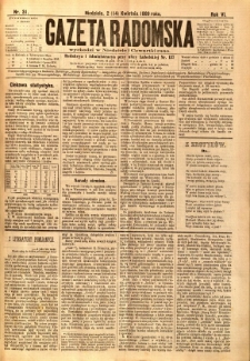 Gazeta Radomska, 1889, R. 6, nr 31