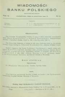 Wiadomości Banku Polskiego, 1934, R. 11, nr 8