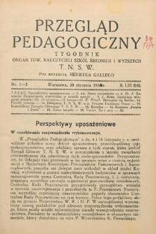 Przegląd Pedagogiczny, 1934, R. 53, nr 1/2
