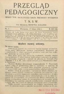 Przegląd Pedagogiczny, 1934, R. 53, nr 4