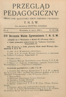 Przegląd Pedagogiczny, 1934, R. 53, nr 6
