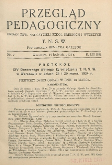 Przegląd Pedagogiczny, 1934, R. 53, nr 7