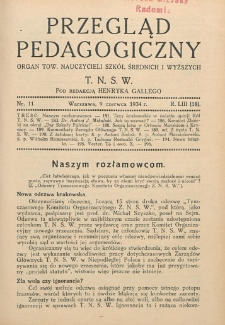 Przegląd Pedagogiczny, 1934, R. 53, nr 11
